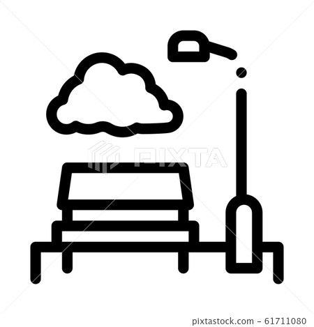 Park with Benches Icon Vector Outline Illustration Park with Benches Icon Vector Outline Illustration 61711080