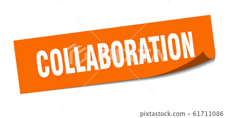 collaboration sticker. collaboration square sign. collaboration sticker. collaboration square sign. 61711086