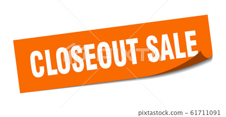 closeout sale sticker. closeout sale square sign. 61711091