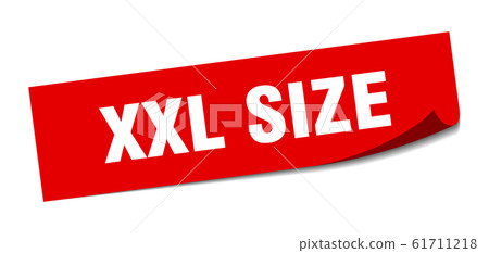 xxl size sticker. xxl size square sign. xxl size. 61711218