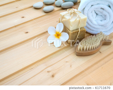 Towel, tiare flower, soap, stones and fish shaped Towel, tiare flower, soap, stones and fish shaped 61711670