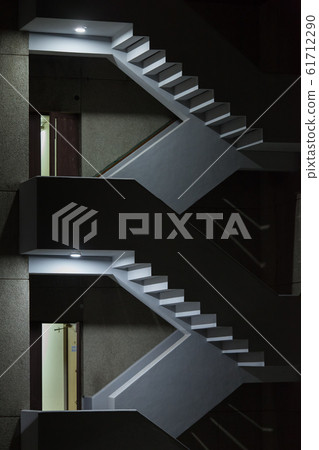 Staircase in the night illumination. 61712290