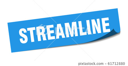 Stream Line Sign streamline sticker. streamline square sign. - Stock Illustration ...