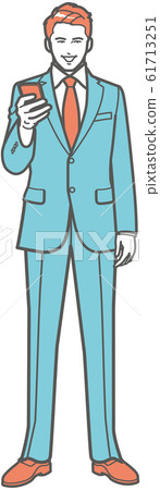 Business man with a smartphone 61713251