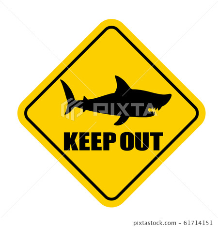 鯊魚警告標誌“ KEEP OUT”英文版 鯊魚警告標誌“ KEEP OUT”英文版 61714151