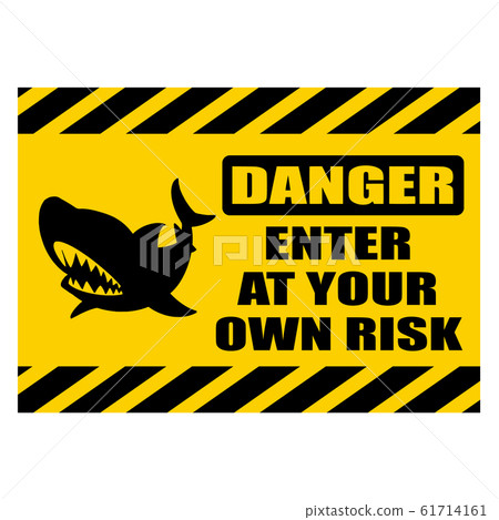 鯊魚警告標誌“ DANGER”英文版 鯊魚警告標誌“ DANGER”英文版 61714161