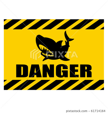 Shark caution sign "DANGER" English version Shark caution sign "DANGER" English version 61714164