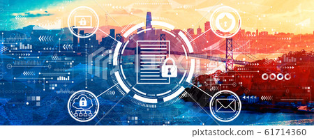 Data protection concept with the Bay Bridge in San Francisco 61714360