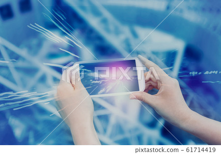 Person using smartphone 61714419