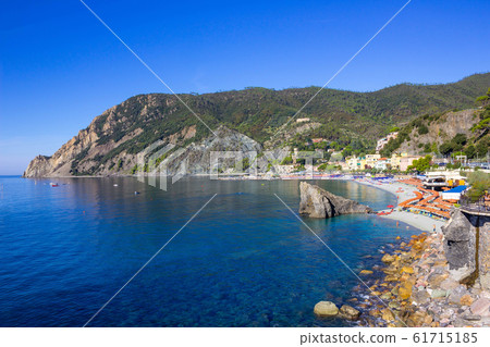 Panorama of Monterosso al Mare Beach, in summer season 61715185