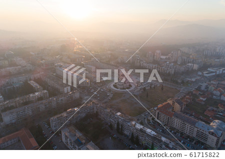 aerial view of Podgorica city during sunset aerial view of Podgorica city during sunset 61715822