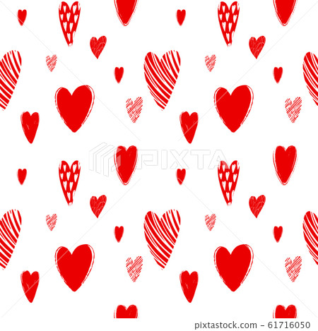 Seamless pattern with handdrawn texture hearts for - Stock Illustration ...
