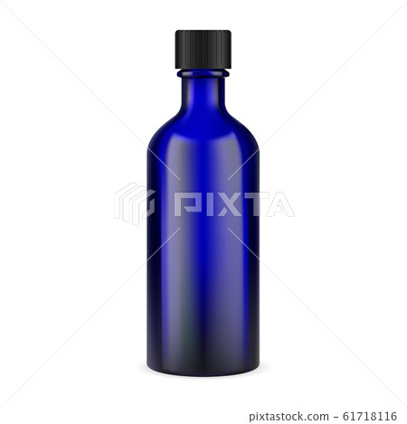 Blue glass medicine bottle. Apothecary container 61718116
