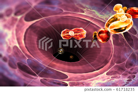 Immune system cell. White blood cell eats bacteria 61718235