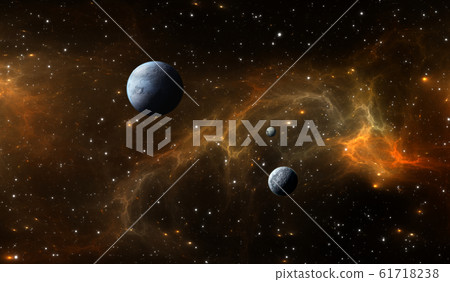 Extrasolar planets with nebula and stars 61718238