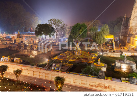 The stupas near Mahabodhi Temple decorated to The stupas near Mahabodhi Temple decorated to 61719151