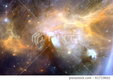 Glowing space nebula and stars in deep space Glowing space nebula and stars in deep space 61719602