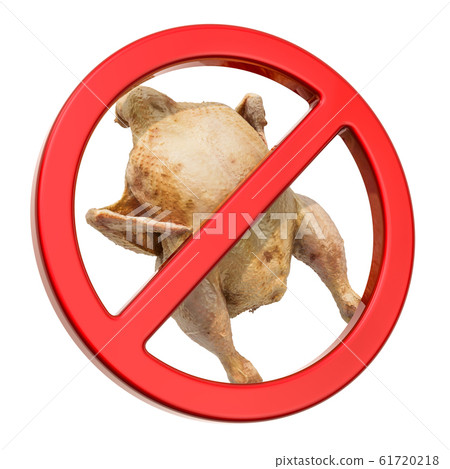 No Chicken. Forbidden sign with chicken 61720218
