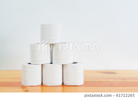 White tissues paper or toilet paper on wooden White tissues paper or toilet paper on wooden 61722265