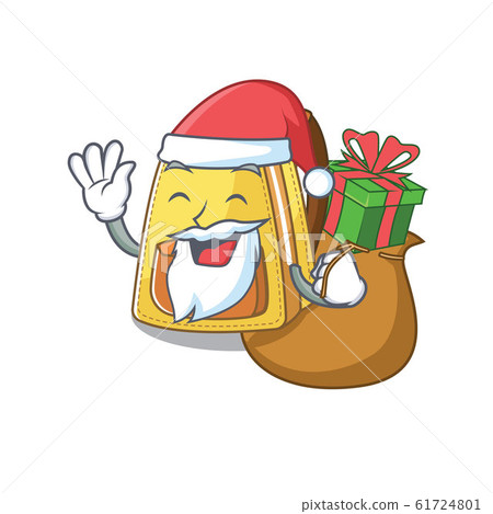 Santa kids school backpack Cartoon character design having box of gift Santa kids school backpack Cartoon character design having box of gift 61724801