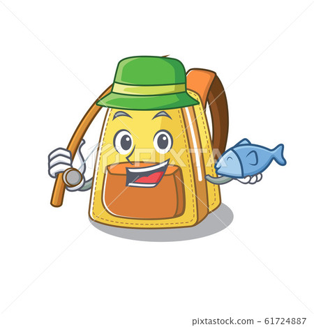 A Picture of happy Fishing kids school backpack design 61724887