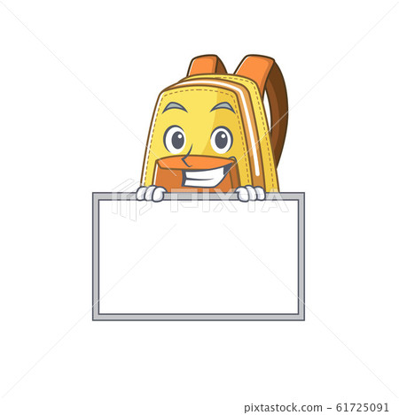 A cute picture of kids school backpack grinning with board A cute picture of kids school backpack grinning with board 61725091