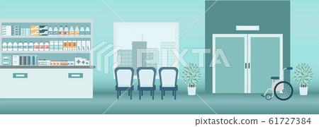 Hospital or clinic interior Hospital or clinic interior 61727384