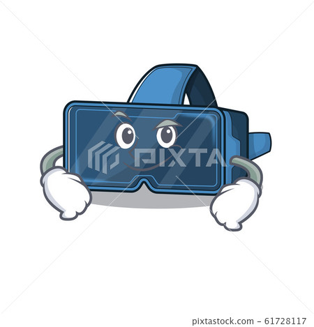 Cool vr virtual reality mascot character with Smirking face Cool vr virtual reality mascot character with Smirking face 61728117