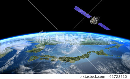 Artificial satellite earth Japan GPS communication network 61728510