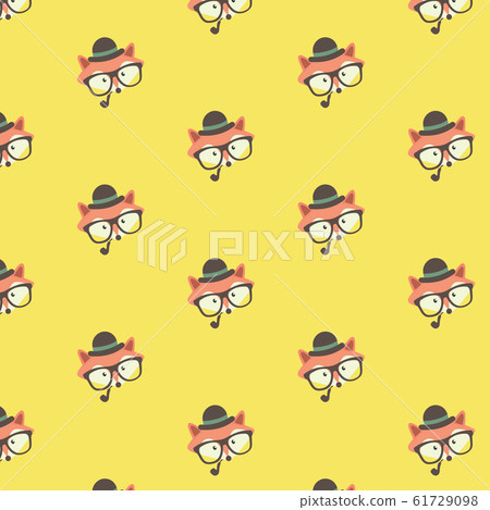 Vector cute cartoon fox pattern.. 61729098