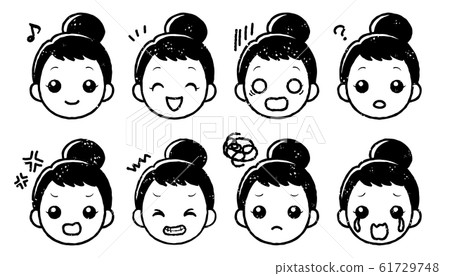 Facial expression stamp set 1 - Stock Illustration [61729748] - PIXTA