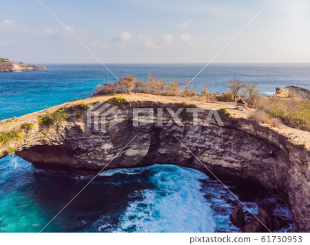 Landscape over Broken Beach in Nusa Penida, Indonesia Angel's BillaBong Beach. Popular tourist 61730953