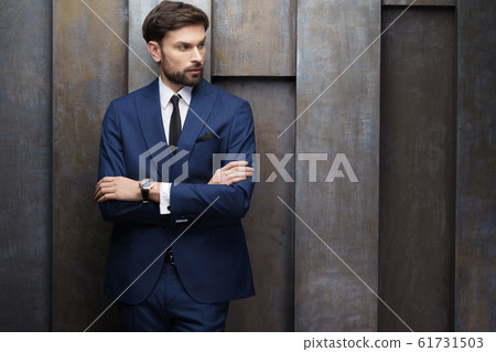 indoor photo of young handsome stylish businessman wearing suit 61731503