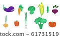 Set vector Cartoon vegetables, funny characters with different emotions vegetables 61731519