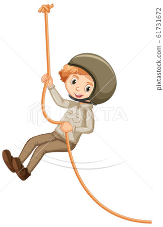 Boy in safari costume on white background Boy in safari costume on white background 61731672