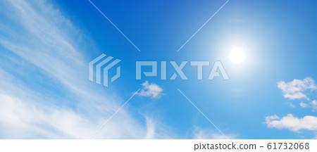 Sun in blue sky. Sun in blue sky. 61732068
