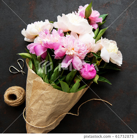 Background with pink peonies Background with pink peonies 61732873