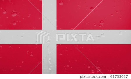 Raindrops On Denmark Flag, Background Raindrops On Denmark Flag, Background 61733027