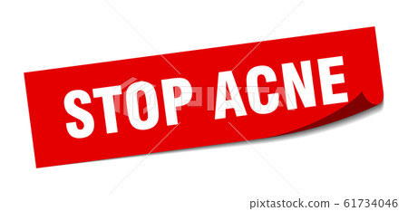 stop acne sticker. stop acne square sign. stop 61734046