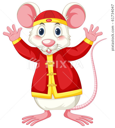 White rat in chinese costume 61734047