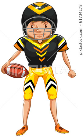Athlete doing american football on white Athlete doing american football on white 61734178