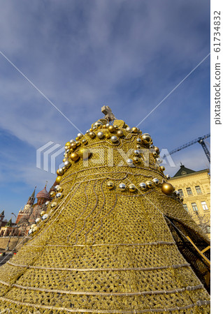 Christmas decoration on Zaryadye Park-- urban park located near Red Square in Moscow, Russia. Christmas decoration on Zaryadye Park-- urban park located near Red Square in Moscow, Russia. 61734832