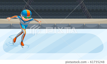 Scene with athlete in the ice ring 61735248