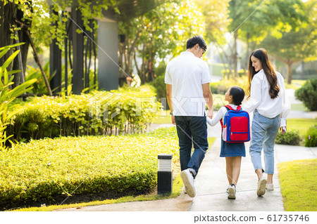 Asian family go to school together, this image can 61735746