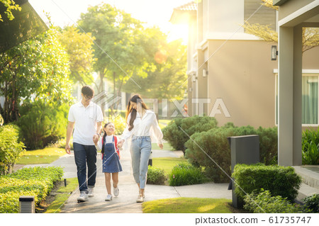 Asian family go to school together, this image can 61735747