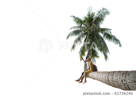White Isolated with clipping part for asian couple White Isolated with clipping part for asian couple 61736240