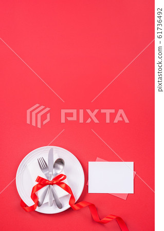 Valentine's Day Plate Top View Dinner 61736492