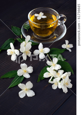 Jasmine flowers and cup of tea Jasmine flowers and cup of tea 61736685