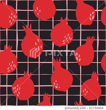 Creative pomegranate seamless pattern on stripe 61738464