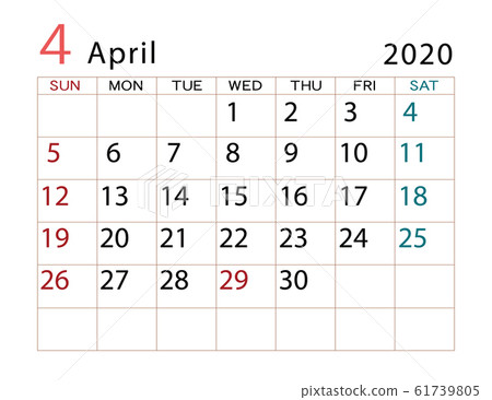 2020年日曆4月 61739805